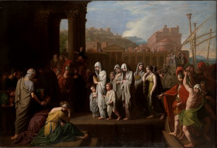 Benjamin West - Agrippina Landing at Brundisium with the Ashes of Germanicu - 1947.16 - Yale University Art Gallery