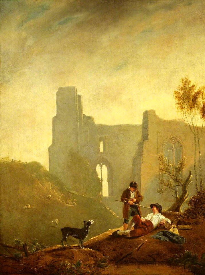 Benjamin Oakley (active 1792-1811-1821) - A Sleeping Shepherd with the Ruins of Kenilworth Castle (copy after Augustus Wall Callcott) - 21100 - National Trust