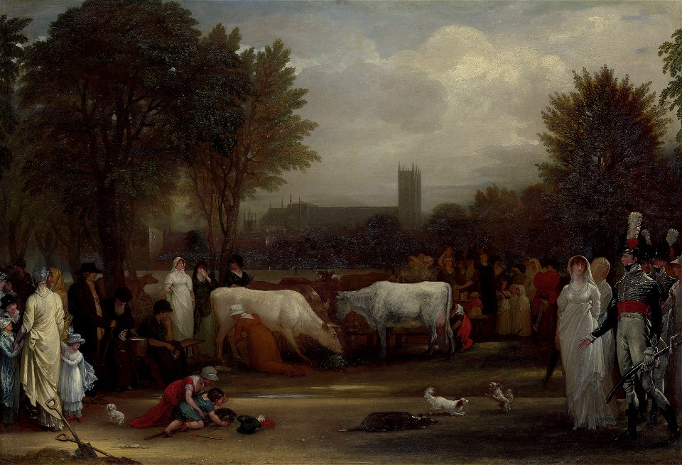 Benjamin West - Milkmaids in St. James's Park, Westminster Abbey Beyond - B2014.2 - Yale Center for British Art