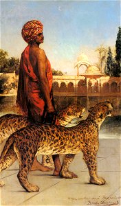 Benjamin-Constant-Palace Guard with Two Leopards. Free illustration for personal and commercial use.