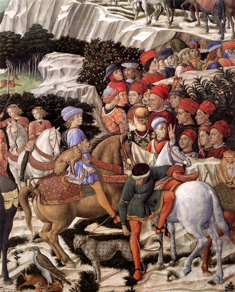 Benozzo Gozzoli - Procession of the Oldest King (detail) - WGA10270