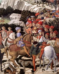 Benozzo Gozzoli - Procession of the Oldest King (detail) - WGA10270
