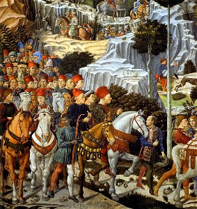 Benozzo Gozzoli - Procession of the Youngest King (detail) - WGA10248