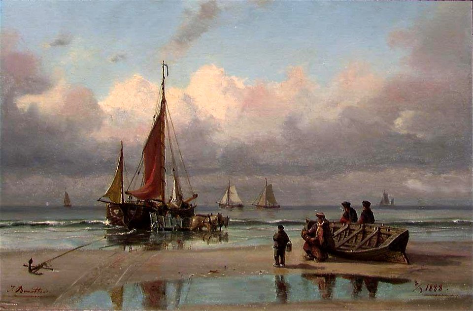 Johan Jacob Bennetter - Beach with Boats - NG.M.03621 - National Museum of Art, Architecture and Design