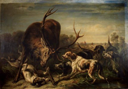 Benno Raffael Adam - Hirsch, von Hunden gestellt - 7900 - Kunsthistorisches Museum
