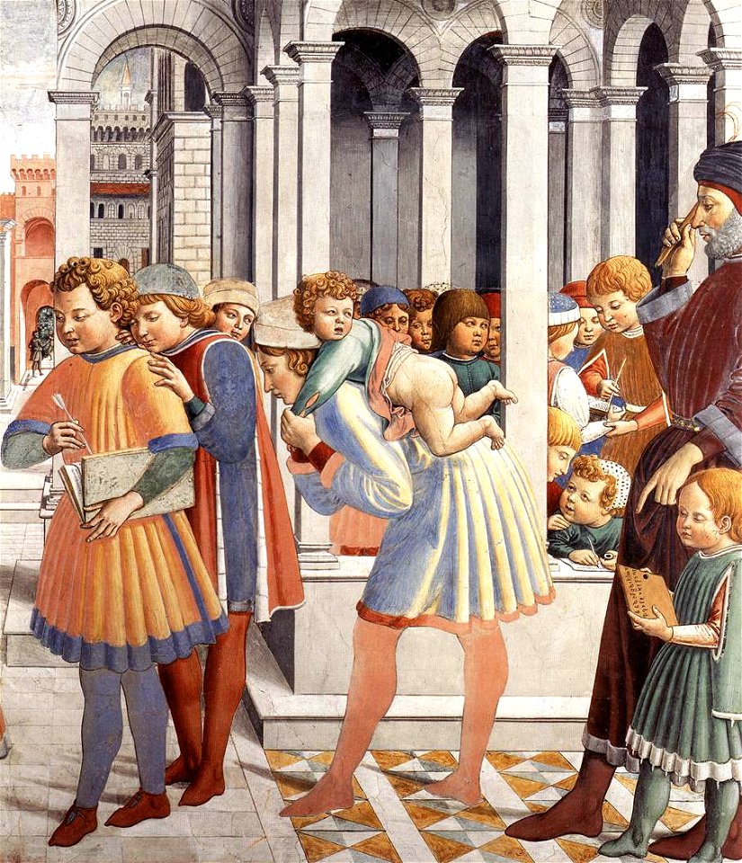Benozzo Gozzoli - The School of Tagaste (detail) - WGA10286