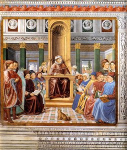 Benozzo Gozzoli - St Augustine Teaching in Rome (scene 6, south wall) - WGA10290