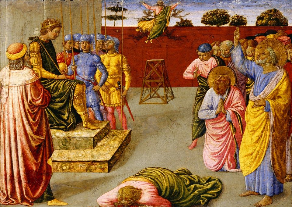 Benozzo Gozzoli (Florence c. 1421-22-Pistoia 1497) - The Fall of Simon Magus - RCIN 403372 - Royal Collection