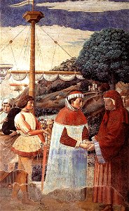 Benozzo Gozzoli - Disembarkation at Ostia (scene 5, east wall) - WGA10289