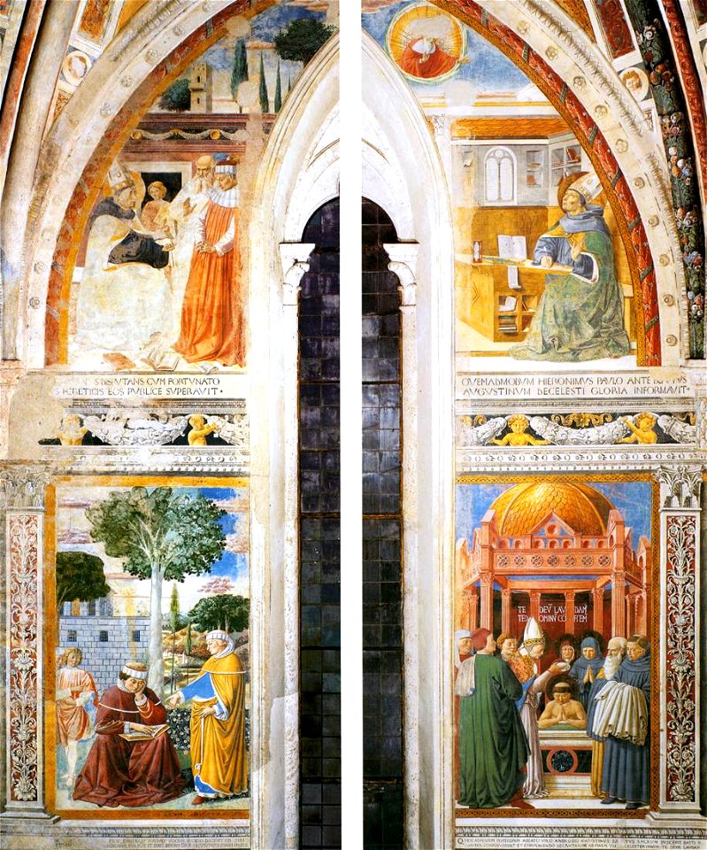 Benozzo Gozzoli - Upper portions of the east (window) wall - WGA10315
