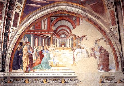 Benozzo Gozzoli - Blessing of the Faithful at Hippo (scene 14, north wall) - WGA10308