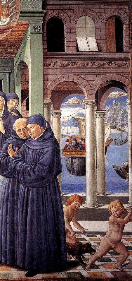 Benozzo Gozzoli - Death of St Monica (detail) - WGA10307