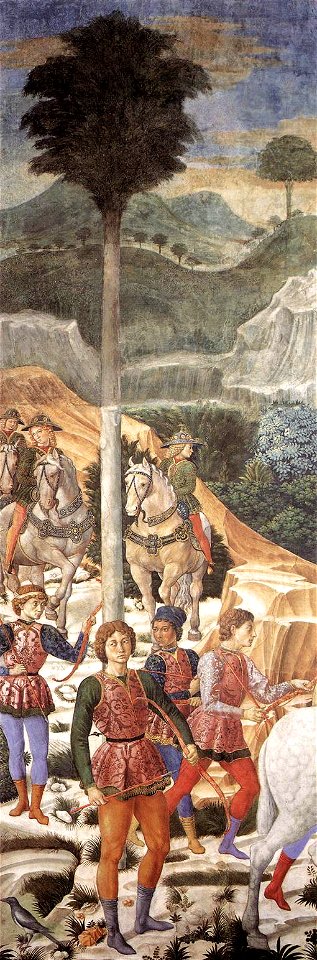 Benozzo Gozzoli - Procession of the Magi (moved section, backfill wall) - WGA10275