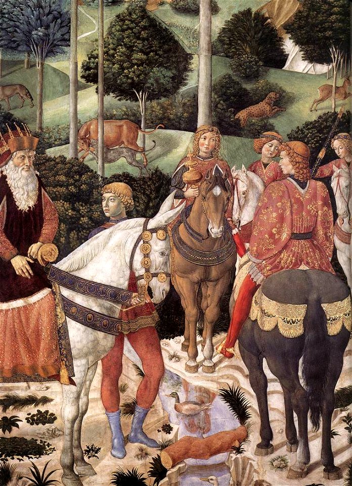 Benozzo Gozzoli - Procession of the Oldest King (detail) - WGA10267