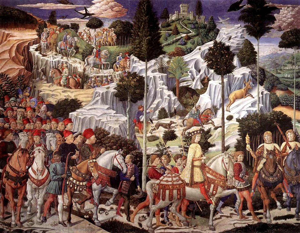 Benozzo Gozzoli - Procession of the Youngest King (east wall) - WGA10247