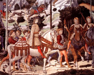 Benozzo Gozzoli - Procession of the Youngest King (detail) - WGA10251