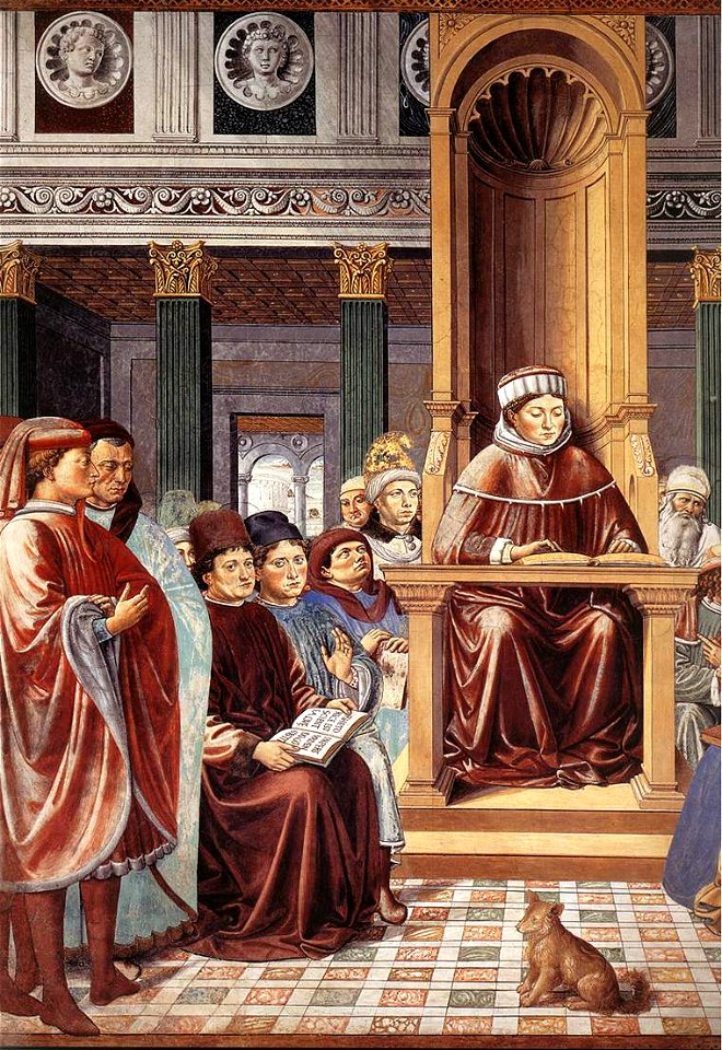Benozzo Gozzoli - St Augustine Teaching in Rome (detail) - WGA10291