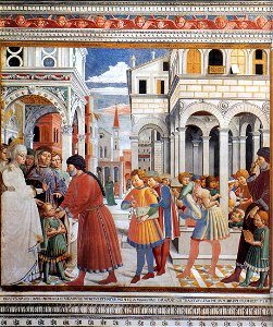 Benozzo Gozzoli - The School of Tagaste (scene 1, north wall) - WGA10285