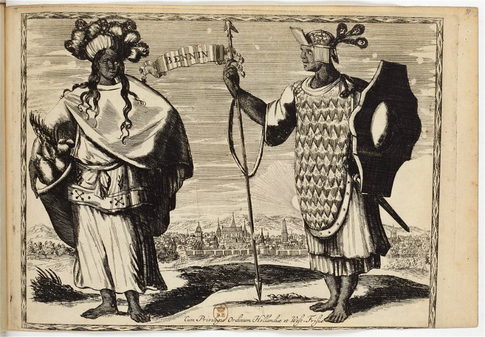 Bennin -Bénin- - Costumes des quatre parties du monde, gravés dans la manière de Luycken (1670)