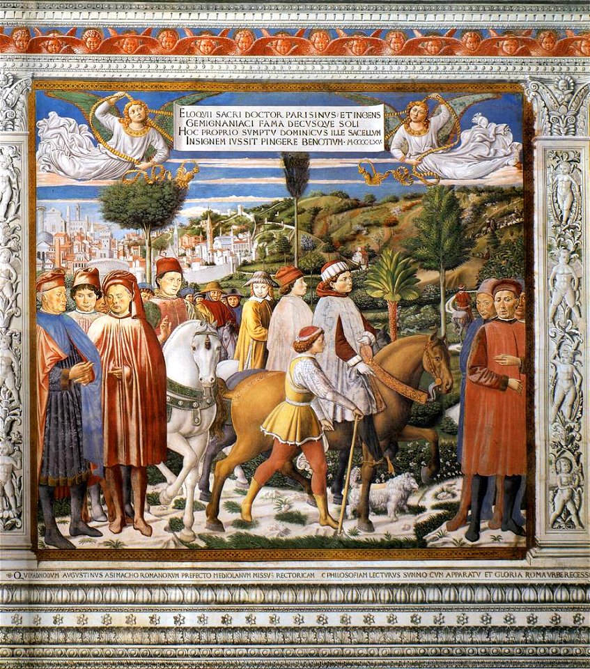 Benozzo Gozzoli - St Augustine Departing for Milan (scene 7, south wall) - WGA10292