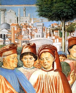 Benozzo Gozzoli - St Augustine Departing for Milan (detail) - WGA10296