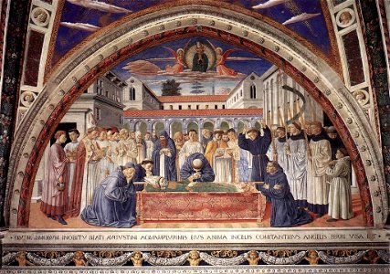Benozzo gozzoli, funerali di sant'Agostino, san gimignano
