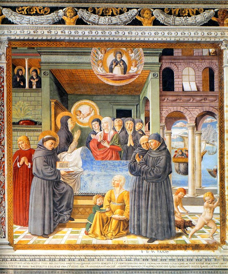 Benozzo Gozzoli - Death of St Monica (scene 13, south wall) - WGA10306