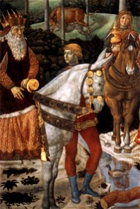 Benozzo Gozzoli - Procession of the Oldest King (detail) - WGA10268