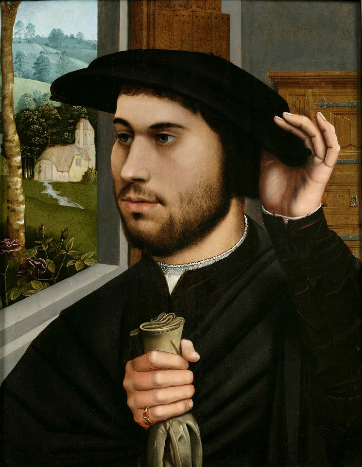 Ambrosius Benson - Portrait of a Man at a Window 1530