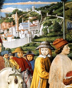 Benozzo Gozzoli - St Augustine Departing for Milan (detail) - WGA10297