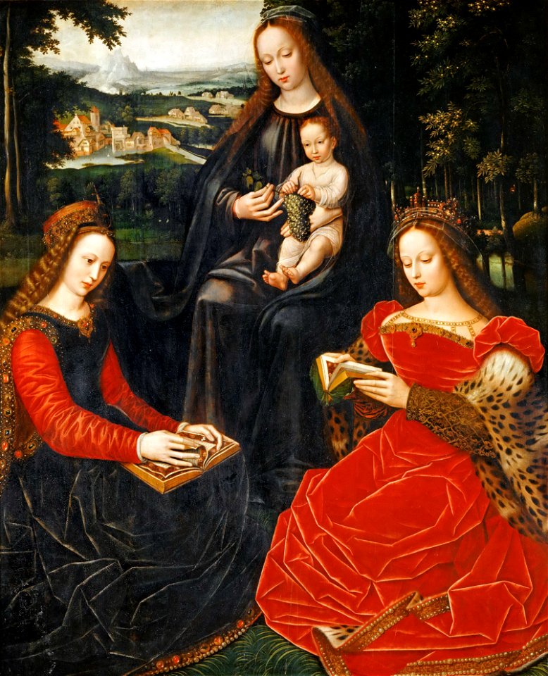 Ambrosius Benson - La Vierge et l'Enfant entre sainte Catherine et Barbe (Louvre)