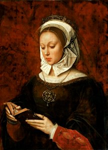 Ambrosius Benson - Young Woman in Orison Reading a Book of Hours - WGA1891. Free illustration for personal and commercial use.