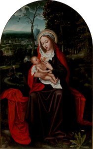 Ambrosius Benson - Rest on the Flight into Egypt - WGA1892. Free illustration for personal and commercial use.