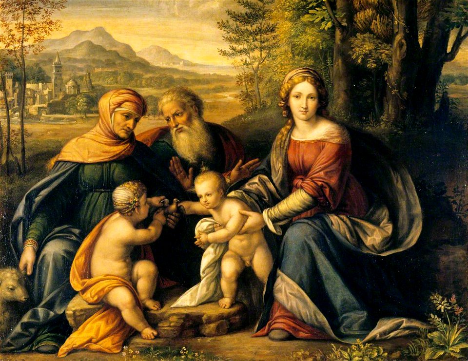 Benvenuto Tisi da Garofalo (c.1481-1559) (after) - The Holy Family with Saint Elizabeth and Saint John the Baptist - 609023 - National Trust
