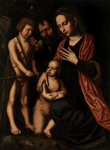 Ambrosius Benson - Holy Family SJohn. Free illustration for personal and commercial use.