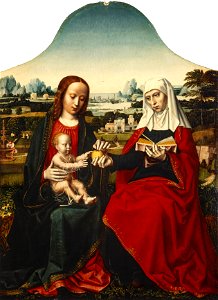 Ambrosius Benson - The Virgin and Child with Saint Anne. Free illustration for personal and commercial use.