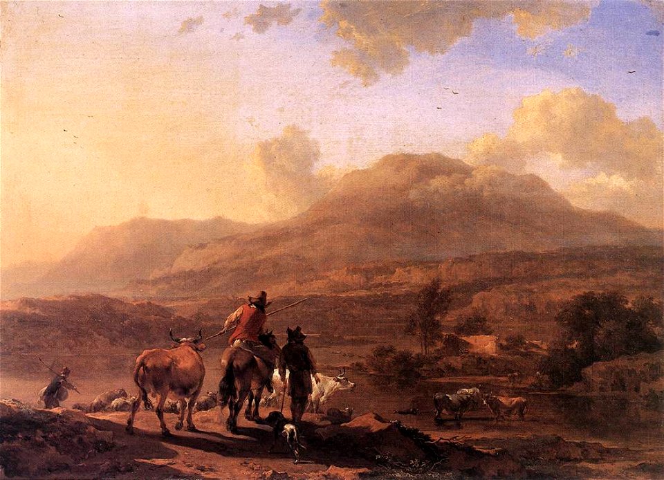 BERCHEM Nicolaes Italian Landscape At Sunset