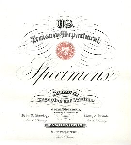 BEP-U.S. Treasury Department Specimens (c. 1881), title page