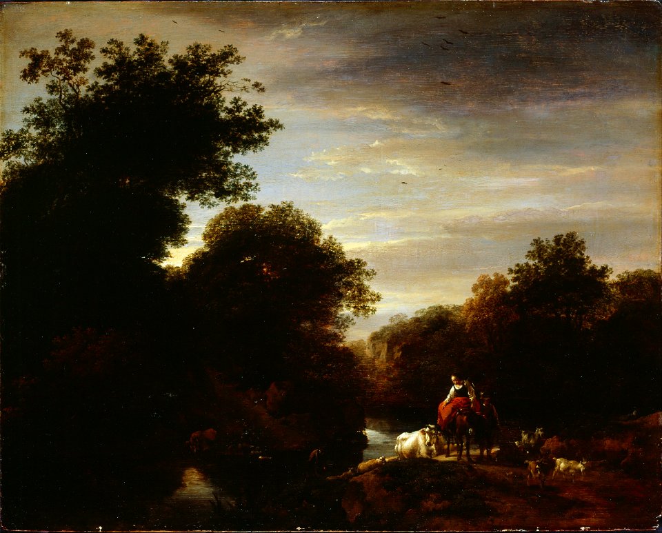 Berchem, Nicolaes Pietersz - Peasants at a Ford - Google Art Project