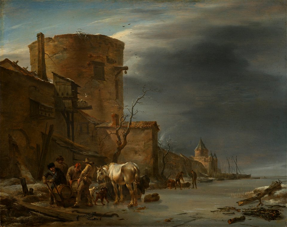 Stadswal van Haarlem in de winter. Rijksmuseum SK-A-27