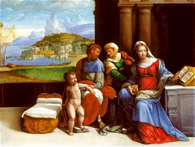 Benvenuto di Pietro Tisi, called Garofalo (1476-Ferrara 1559) - The Holy Family - RCIN 406923 - Royal Collection. Free illustration for personal and commercial use.