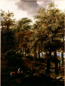 Berchem, Nicolaes Pietersz - A Road through a Wood - Google Art Project. Free illustration for personal and commercial use.