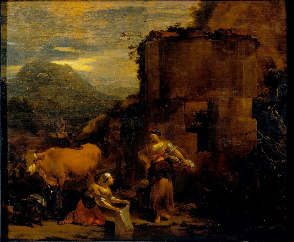 Berchem, Nicolaes Pietersz - Washerwomen - Google Art Project