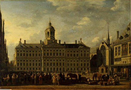 SB 1160-De Dam, naar het westen gezien, met het Stadhuis