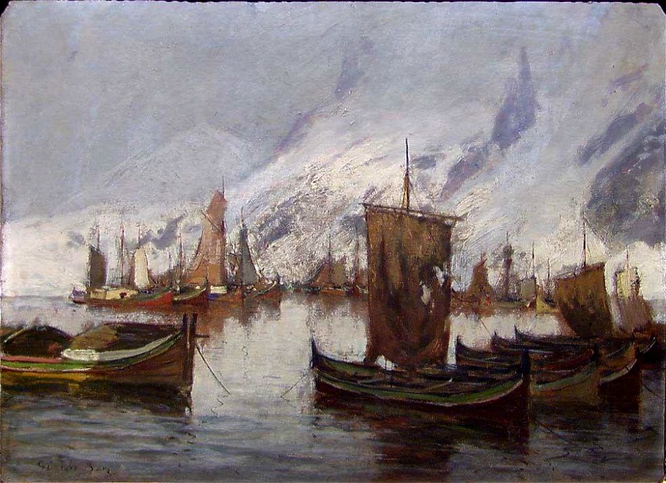 Gunnar Berg - Fishingboats in the Port - NG.M.03483 - National Museum of Art, Architecture and Design