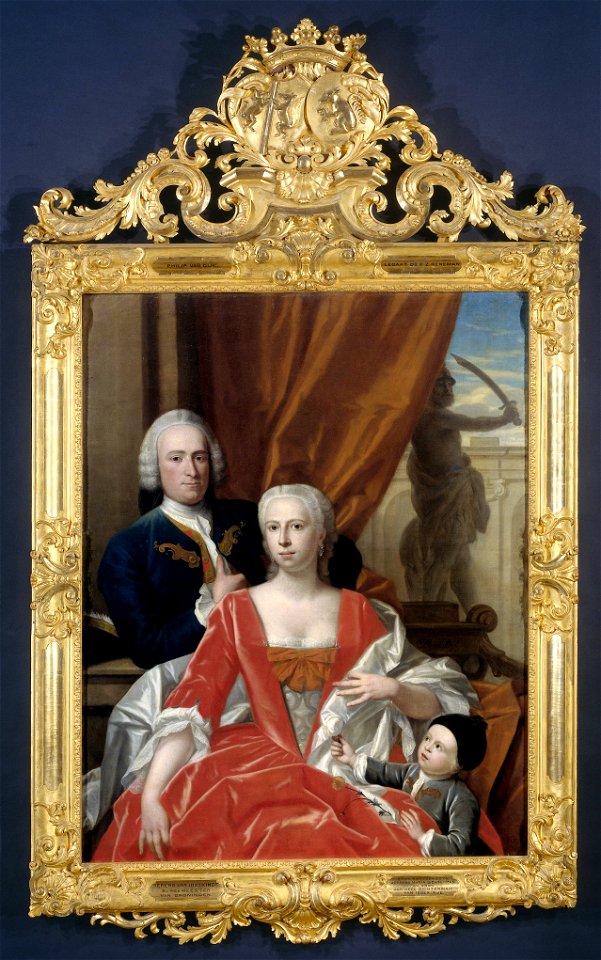 Berend van Iddekinge (1717-1801) met zijn echtgenote Johanna Maria Sichterman (1726-56) en hun zoontje Jan Albert (geb 1744) Rijksmuseum SK-A-1778