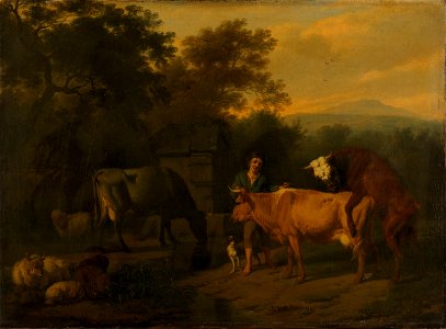 Landscape with Herdsman and Cattle by Dirck van Bergen Rijksmuseum Amsterdam SK-A-38