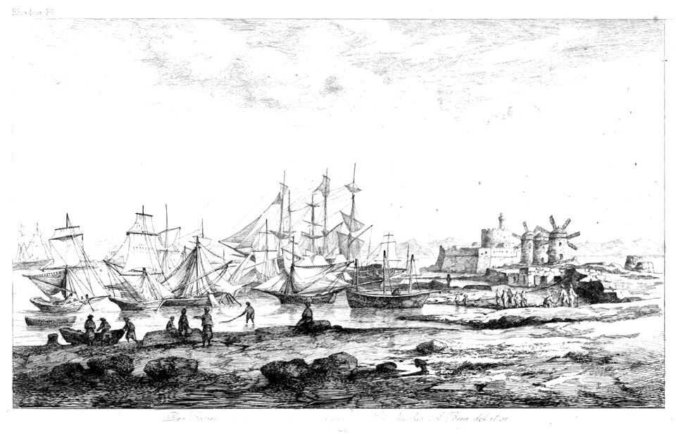 Berg Rhodus 20 - Der Galeerenhafen, Schloss und Damm des heiligen Nicolas