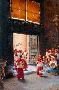 The Procession by Francesco Bergamini (1851-1900), 1880