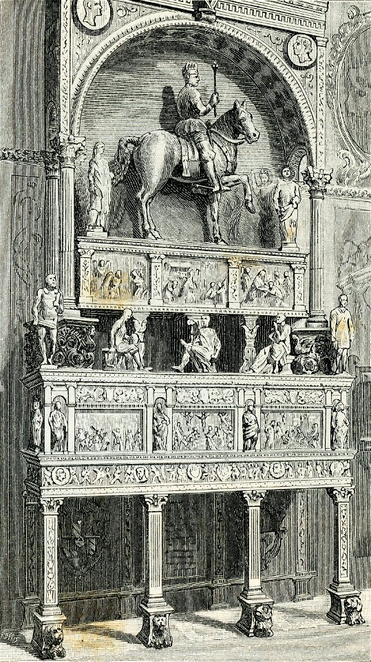 Bergamo mausoleo Colleoni, nella cappella omonima xilografia di Barberis